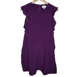Carven Sleeveless Ruffle Accent Dress Purple size EUR 38